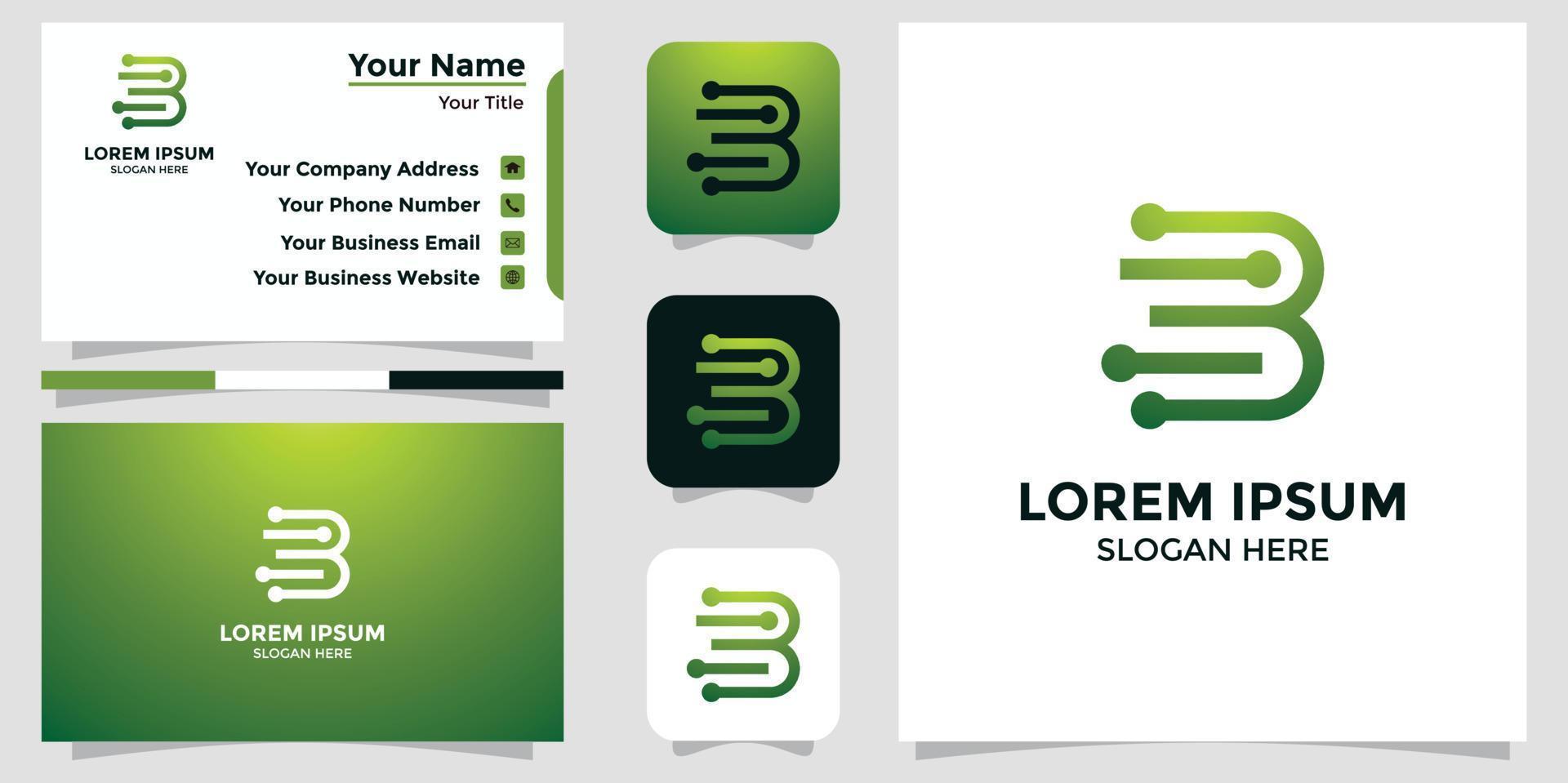 letter B design logo and branding card vector