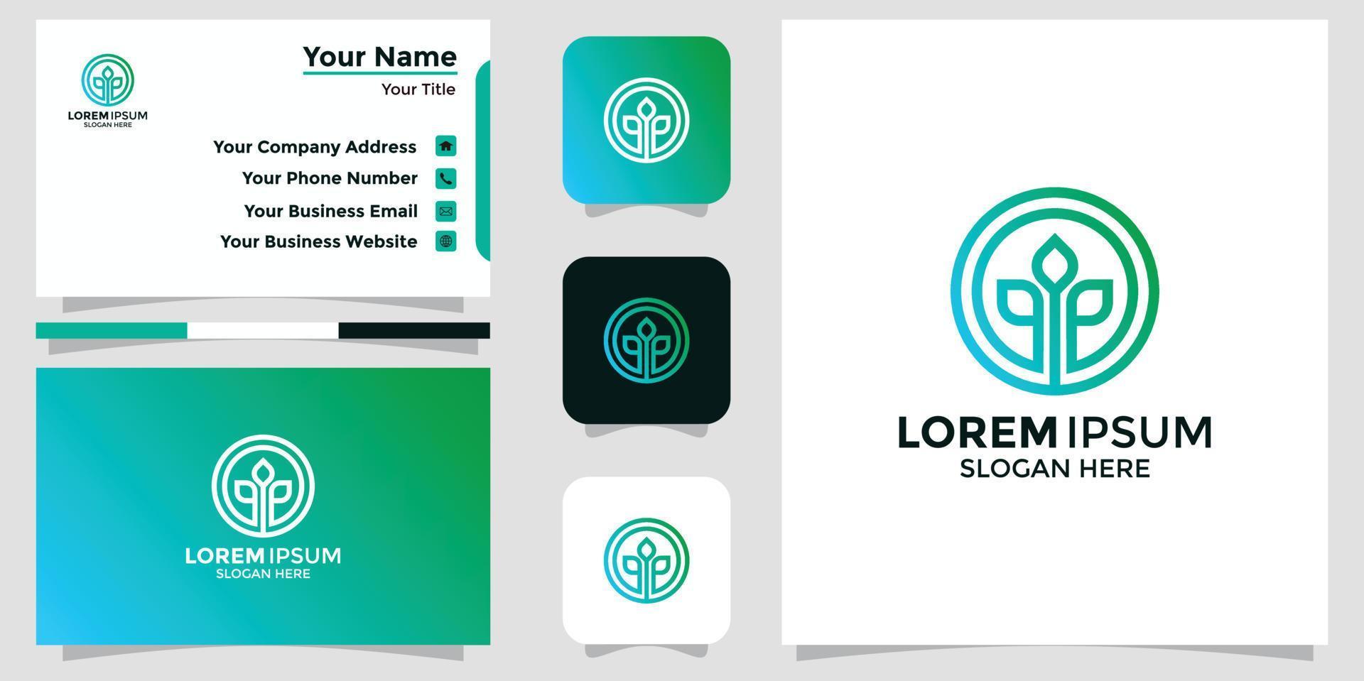 farm design logo and branding card vector