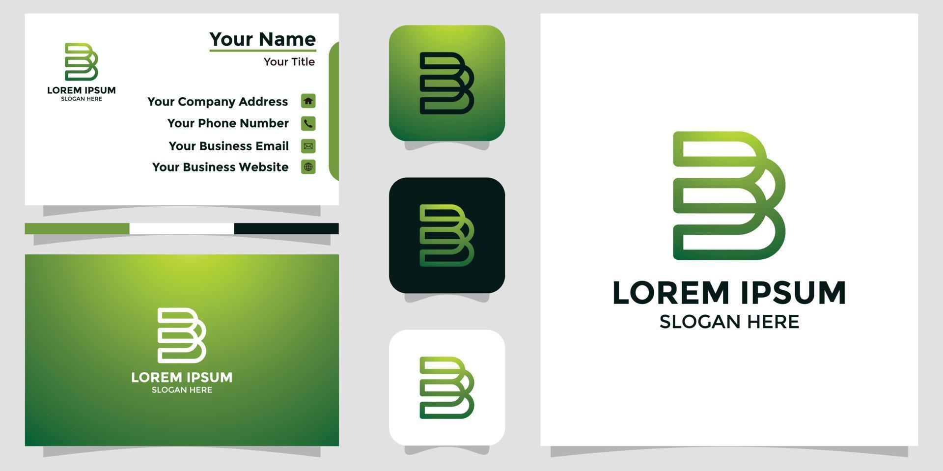 letter B design logo and branding card vector