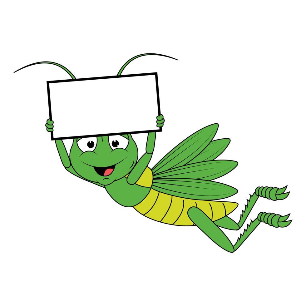 cute grasshopper animal cartoon vector