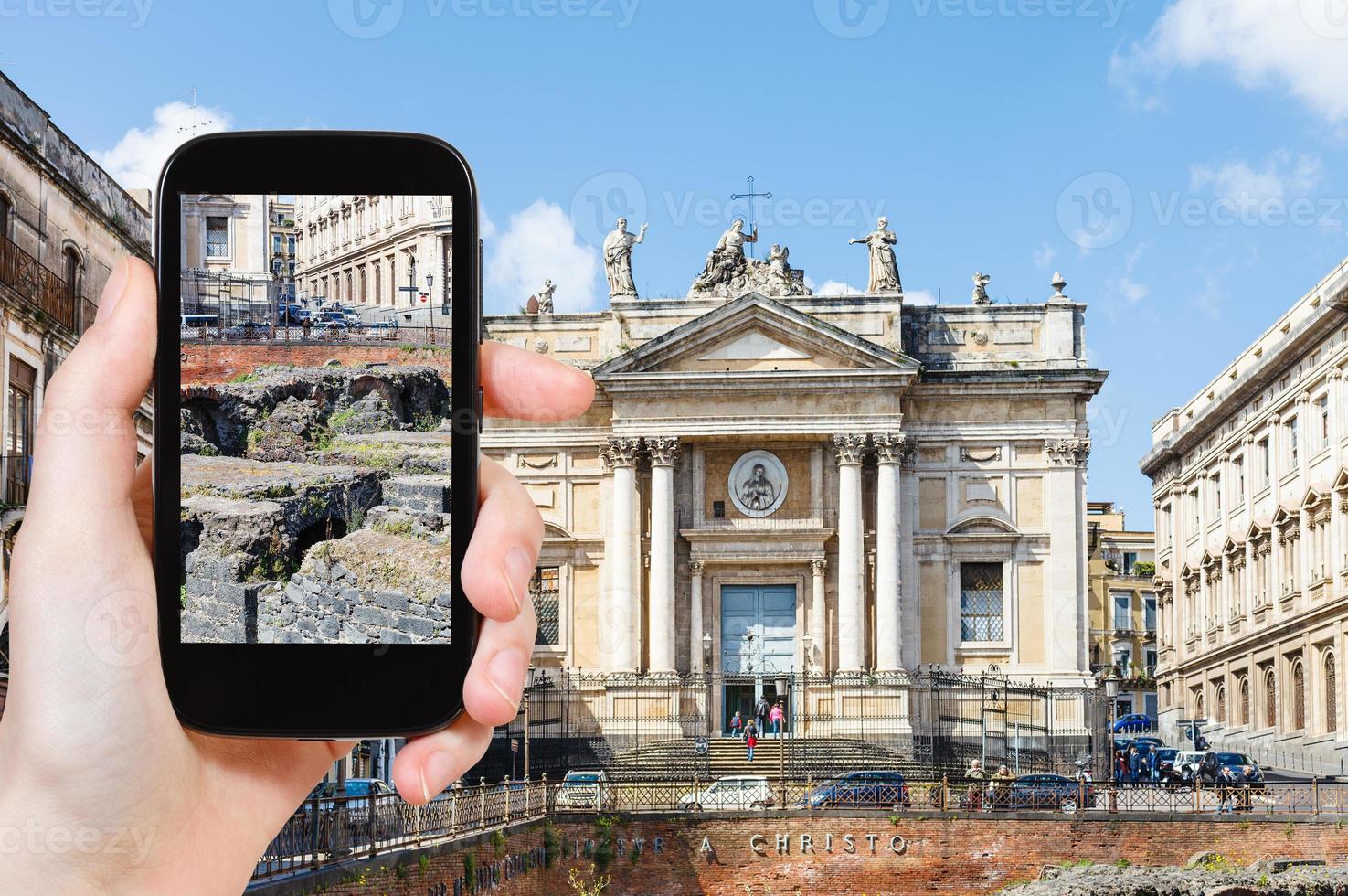 imagen del antiguo anfiteatro romano en sicilia foto