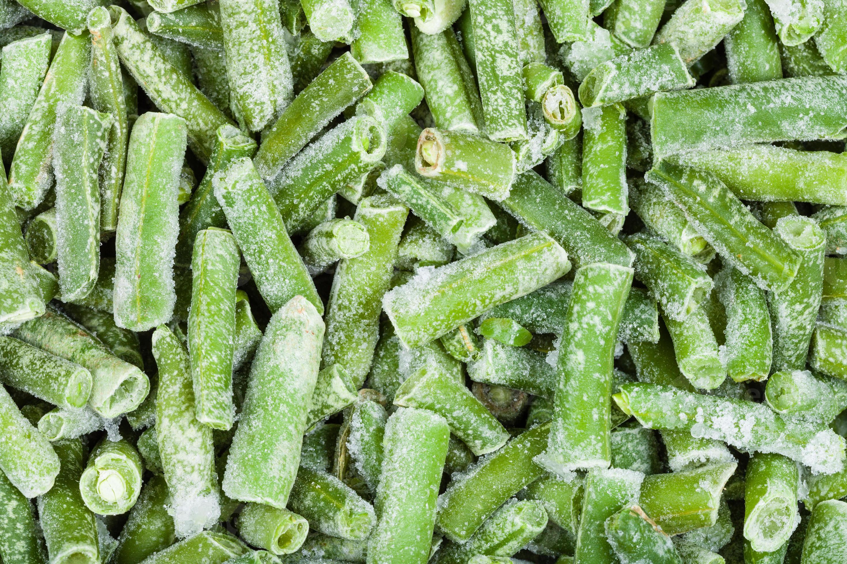 many frozen cut string beans close up 12243669 Stock Photo at Vecteezy