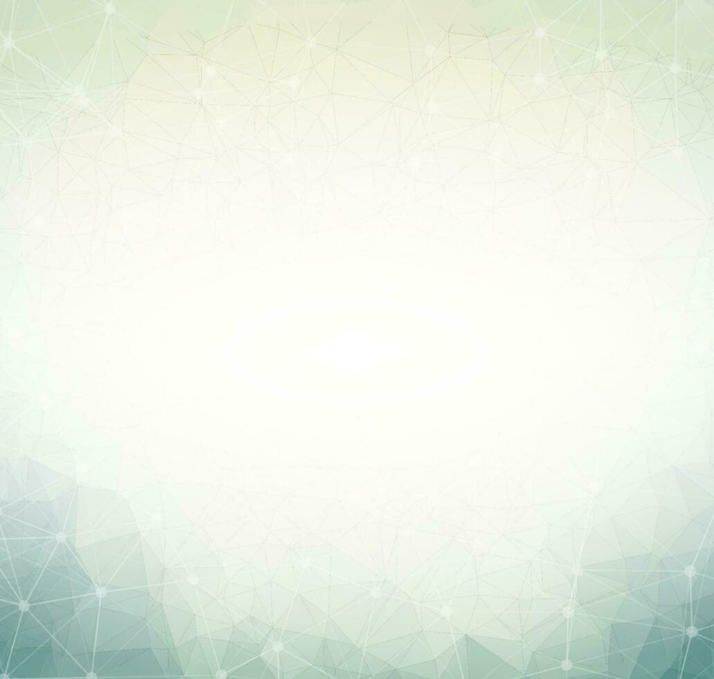 Geometric Light Green Polygonal background molecule and communication. Connected lines with dots. Minimalism background. Concept of the science, chemistry, biology, medicine, technology. vector