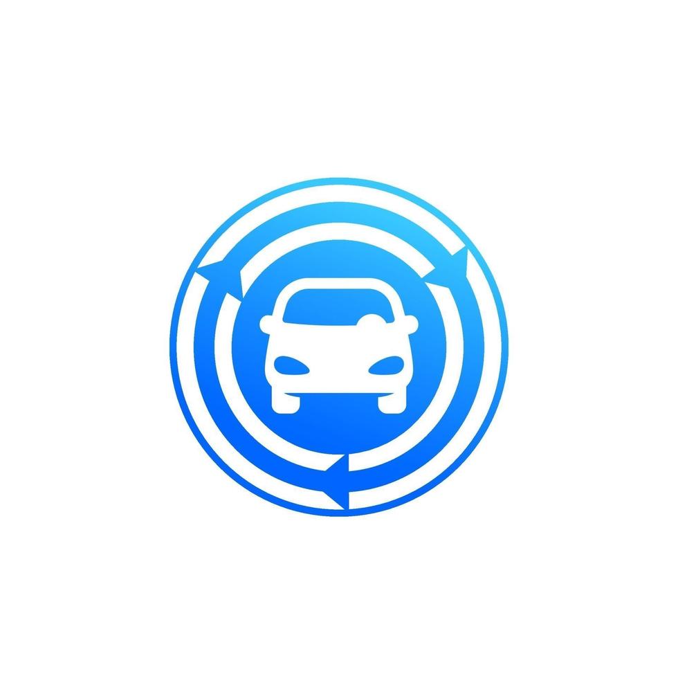 icono de vector de servicio de coche compartido para aplicaciones y web