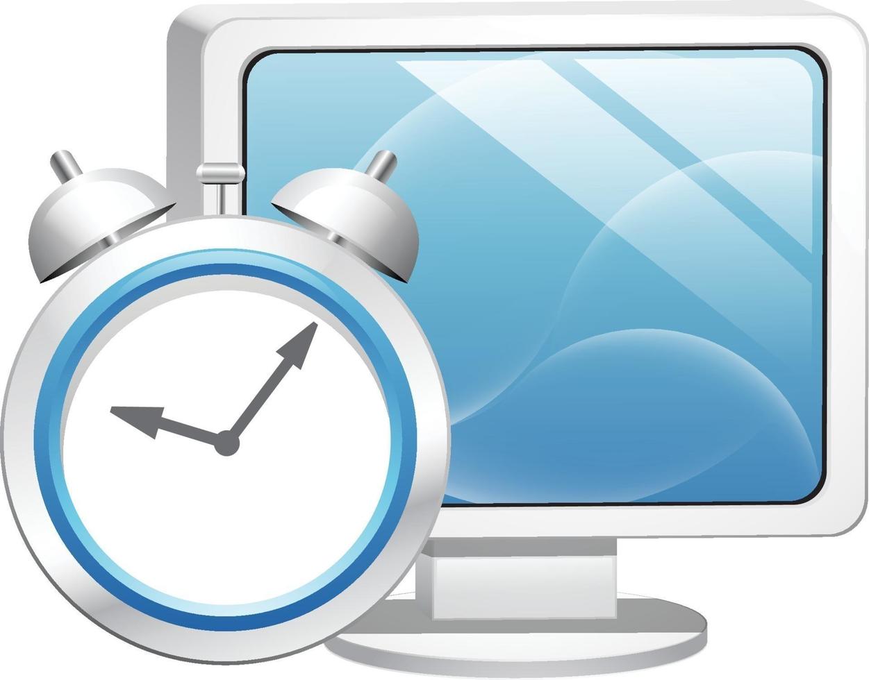 dekstop and time icon vector