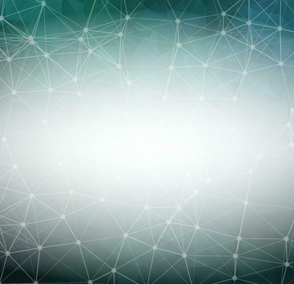 Geometric Dark Green Polygonal background molecule and communication. Connected lines with dots. Minimalism background. Concept of the science, chemistry, biology, medicine, technology. vector