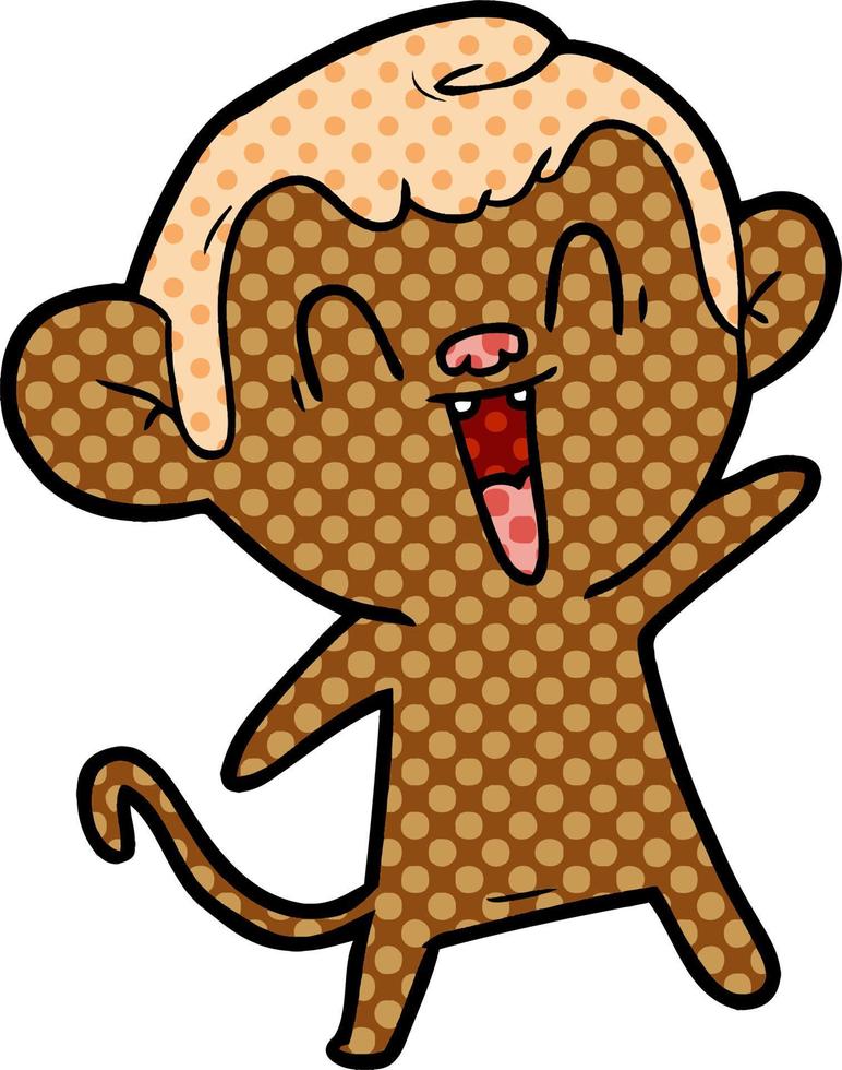 cartoon laughing monkey vector