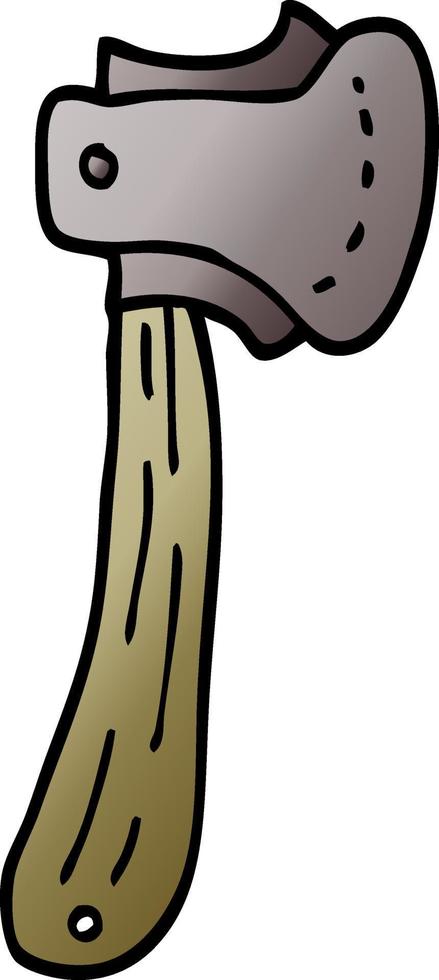 cartoon doodle long axe vector