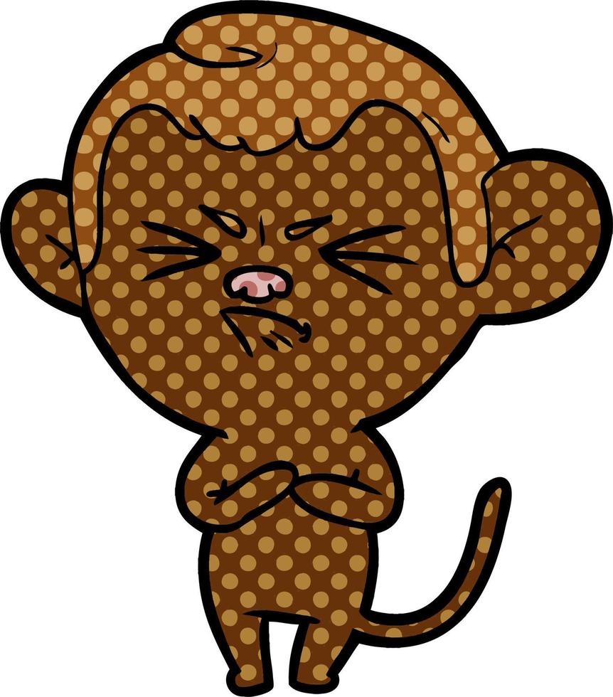 cartoon annoyed monkey vector