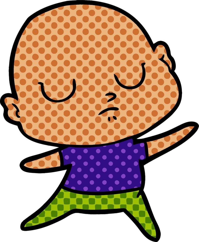 cartoon bald man vector