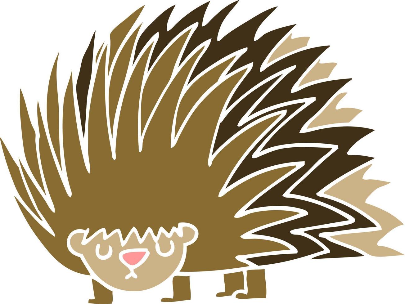 cartoon doodle spiky hedgehog vector