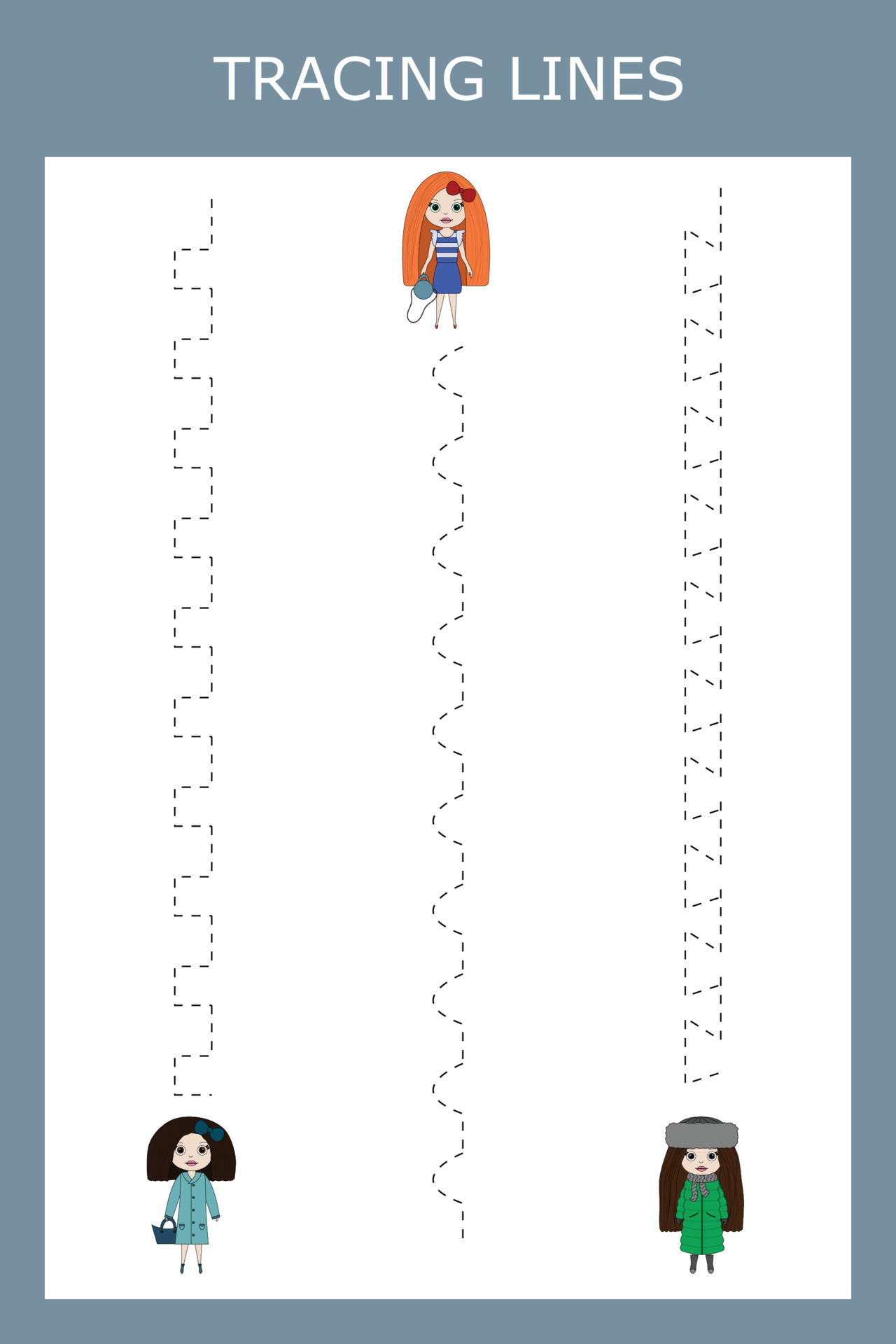 Tracing Vertical Lines Worksheets