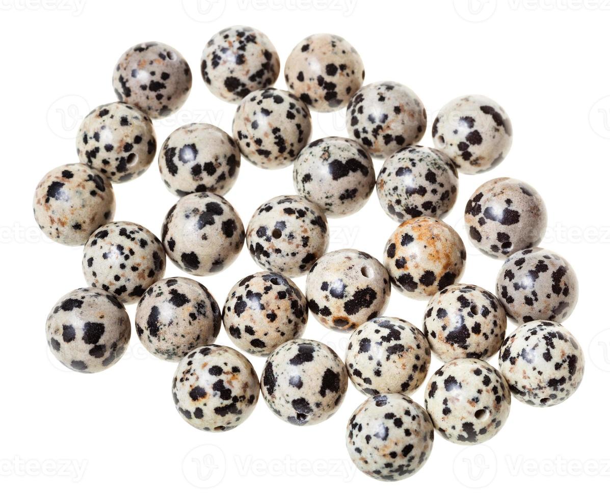 many beads from aplite dalmatian jasper gemstone photo