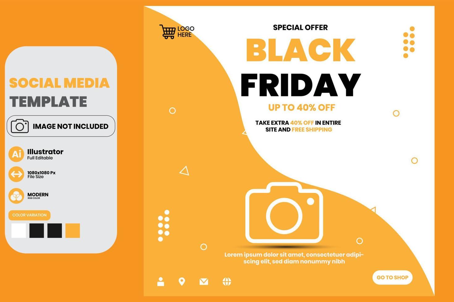 Black Friday Sale Social Media Template vector