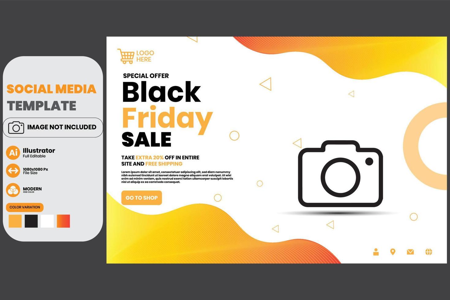 Black Friday Sale Social Media Template vector