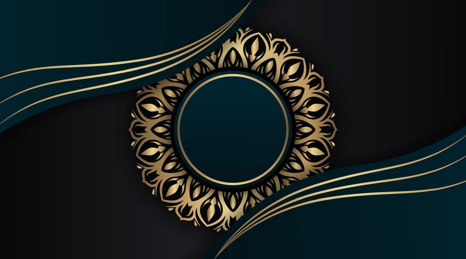 simple background, dark green and black, with gold border vector