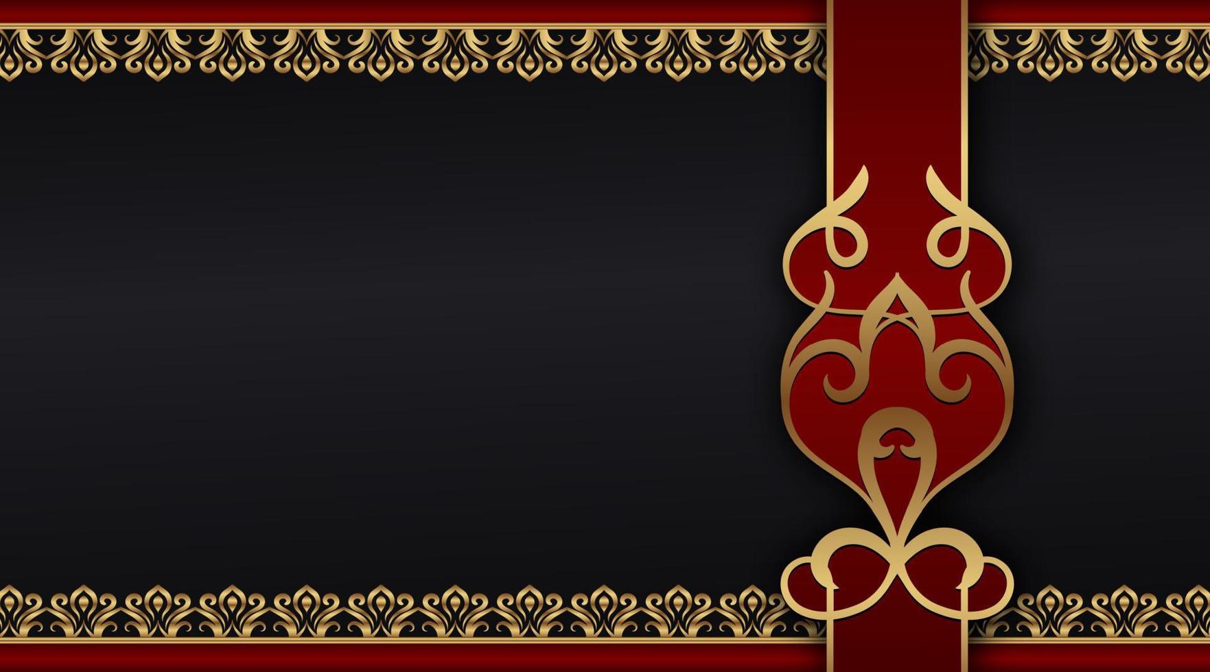 simple background with gold ornament border vector