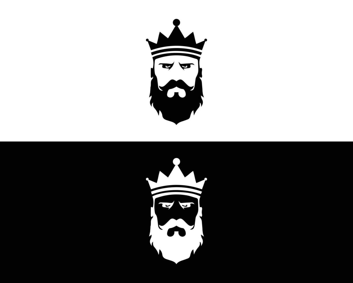 King Royal Luxury con King Face Logo Design Emblem Modern Graphic Vector. vector