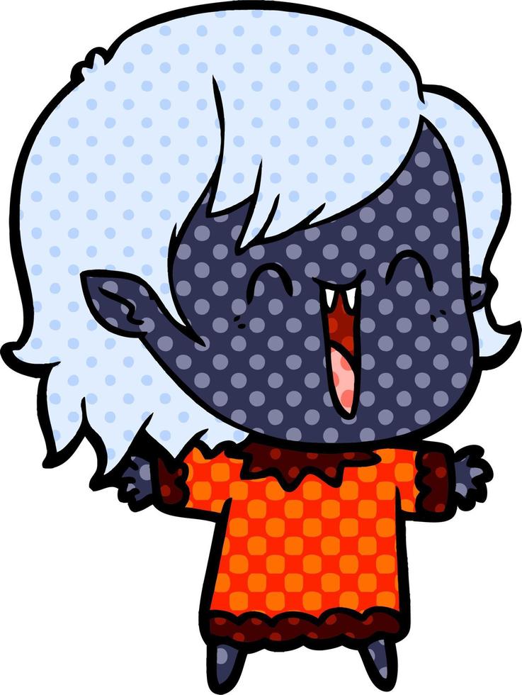 cute cartoon happy vampire girl vector