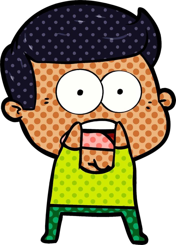 cartoon shocked man vector