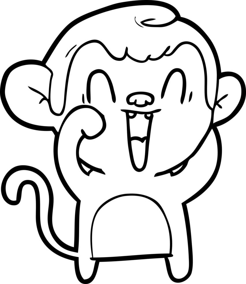 cartoon laughing monkey vector