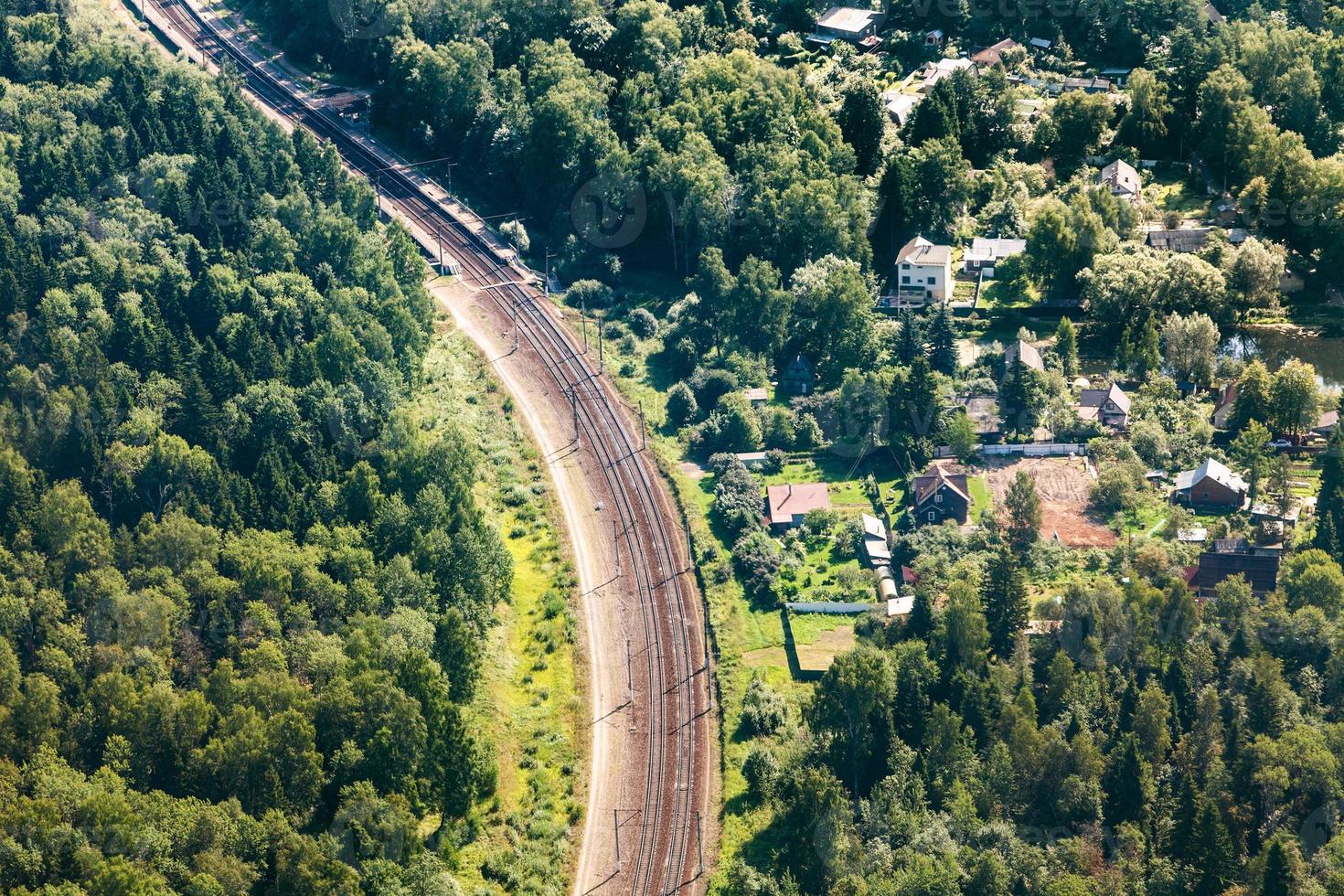 above view of railroad in Moscow Region photo