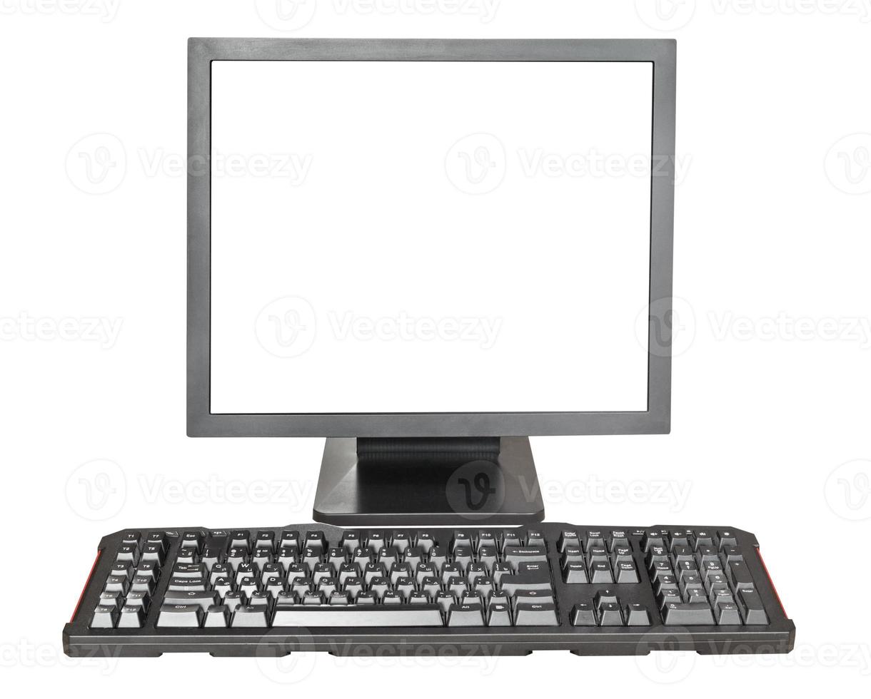 display with cut out screen and keyboard isolated photo