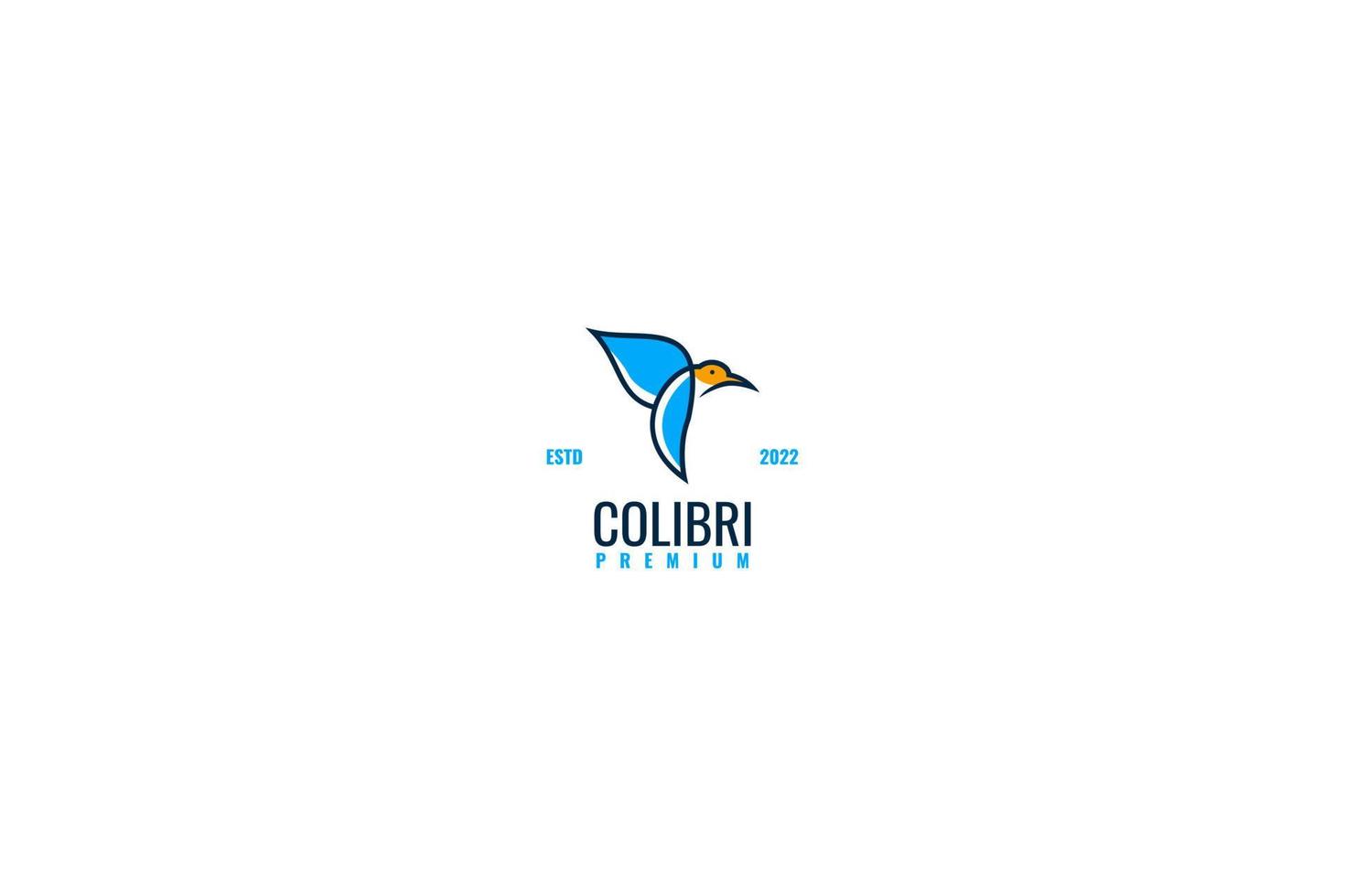 idea de ilustración vectorial de diseño de logotipo de pájaro colibri plano vector