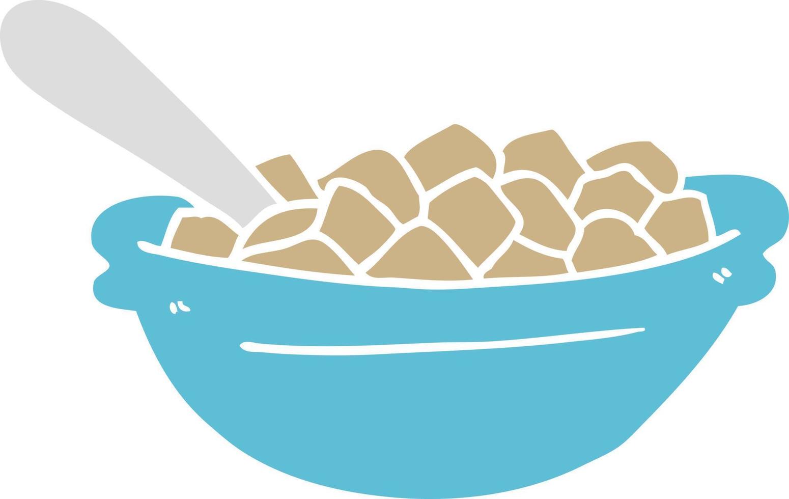 flat color style cartoon cereal bowl vector