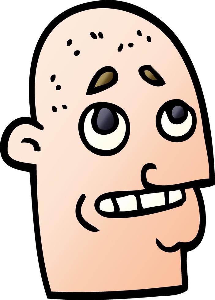 cartoon doodle bald man vector
