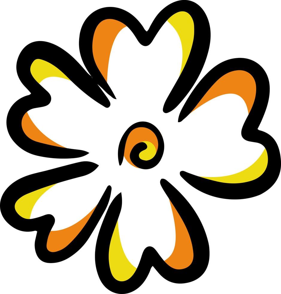 ilustración de flor amarilla plana vector