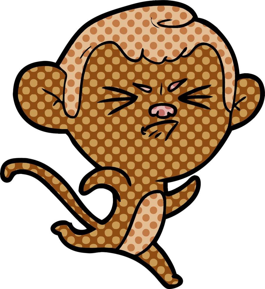 cartoon annoyed monkey vector