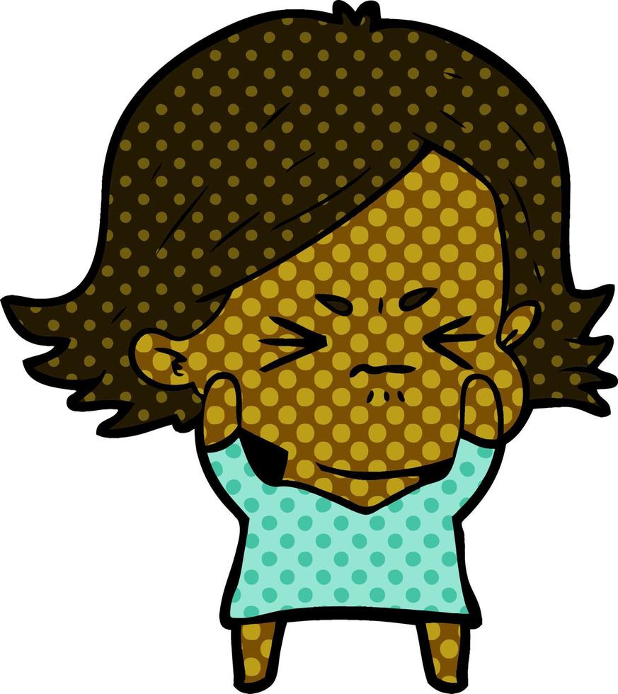 cartoon angry woman vector