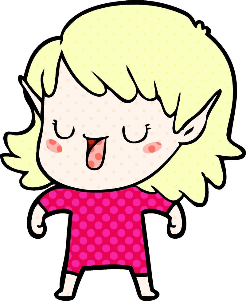 cartoon elf girl vector
