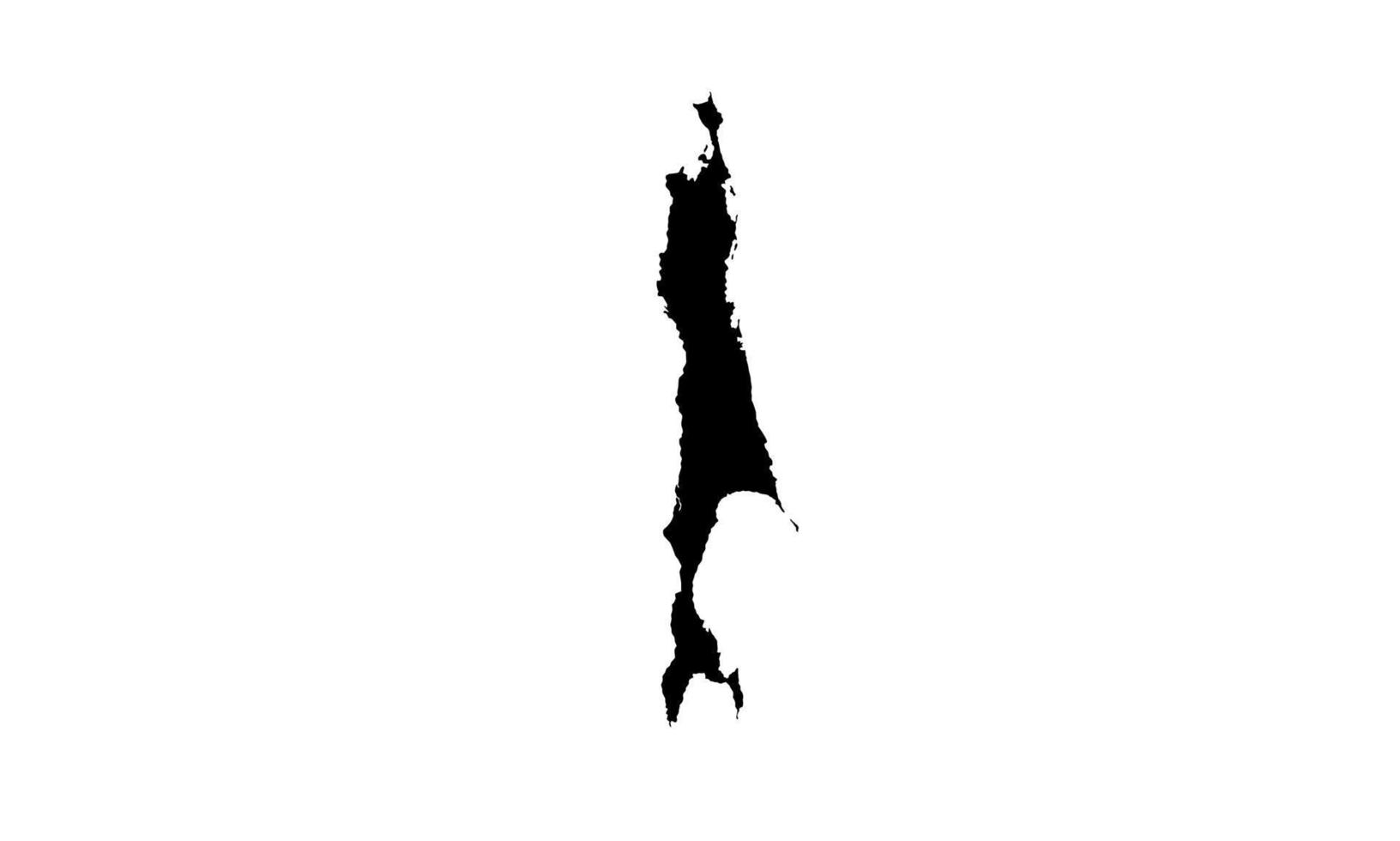 Sakhalin map black silhouette on white background vector