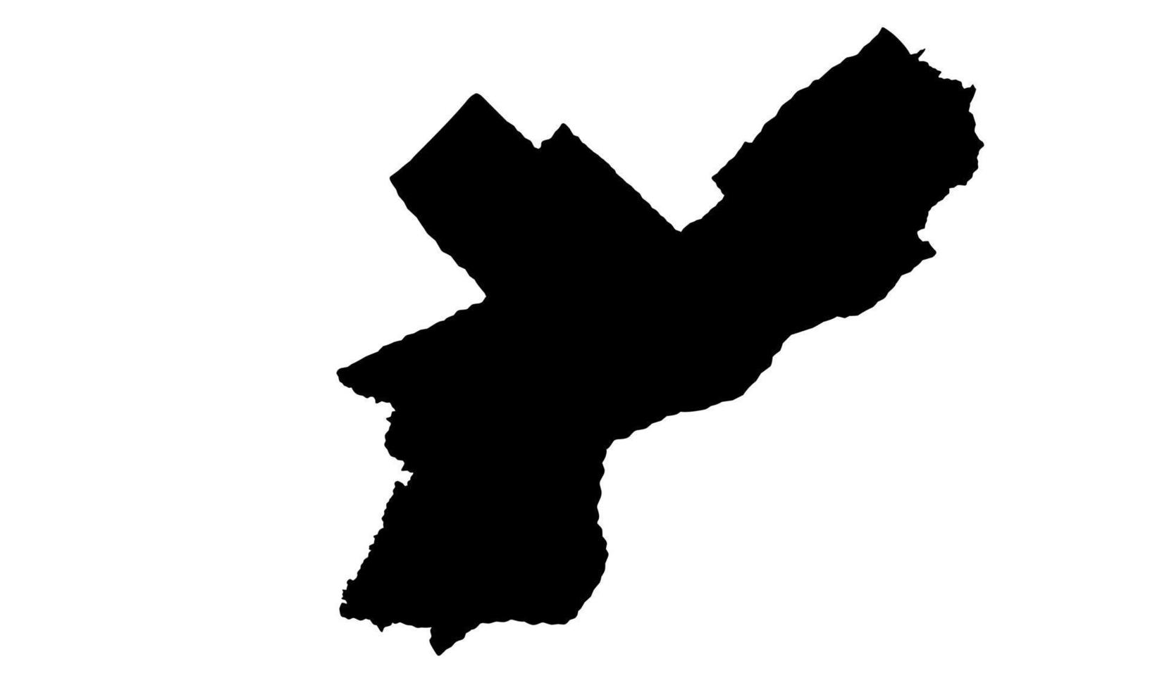 PHILADELPIA map black silhouette on white background vector