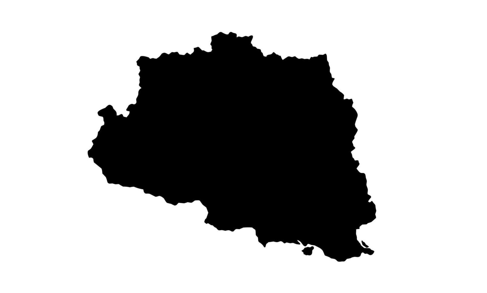rajshahi mapa silueta negra sobre fondo blanco vector