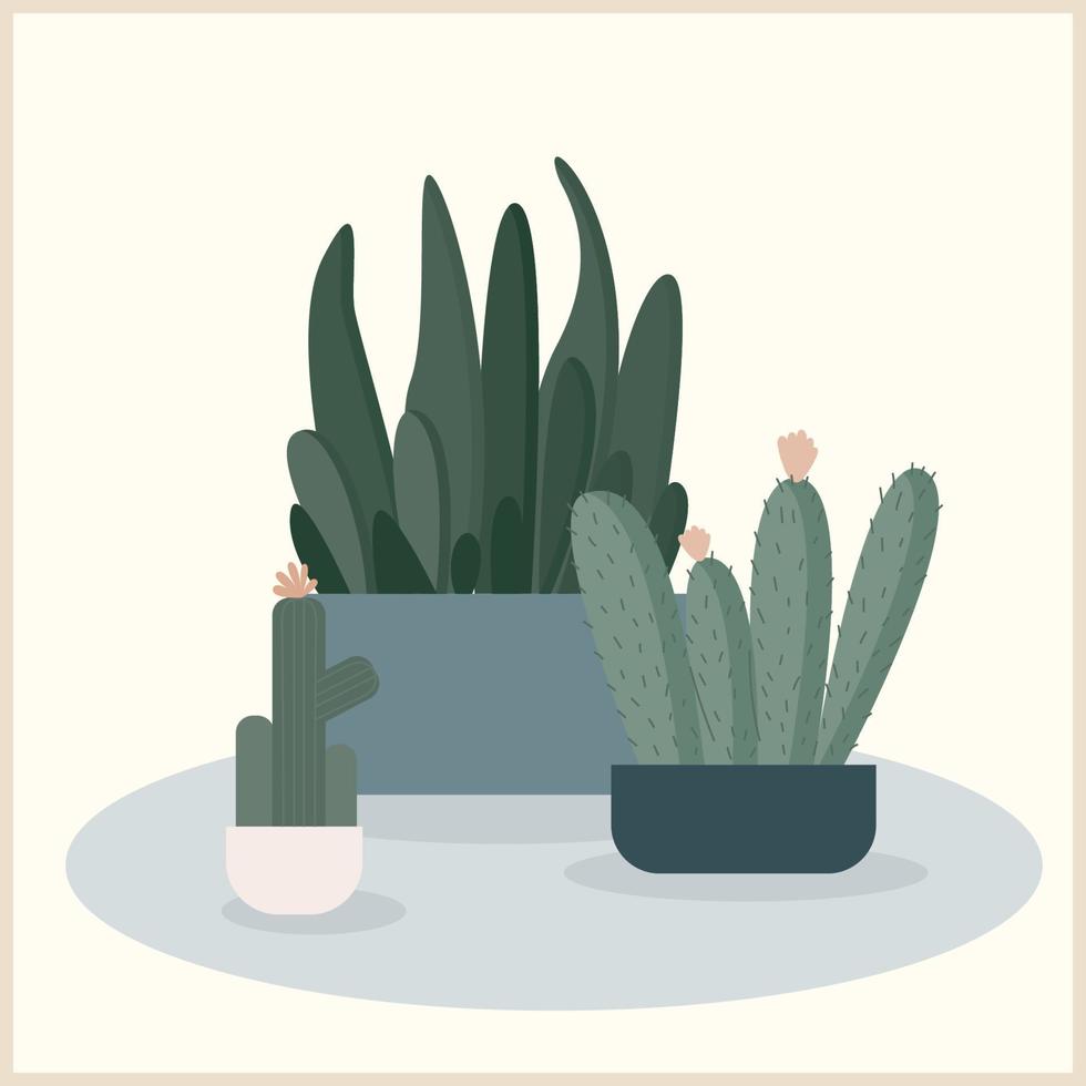 ilustración abstracta de plantas hechas a mano. planta dibujada a mano para su uso en el diseño de estampados interiores de casas, decoración de floristería, papel pintado, estampado de bolsos o camisetas, etc. vector