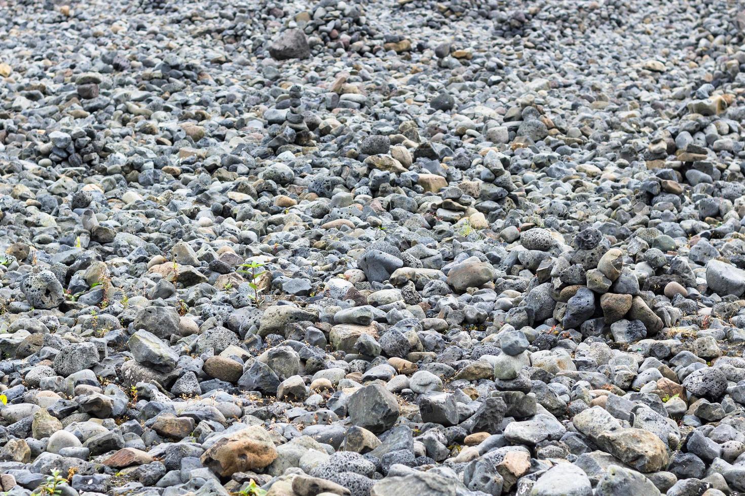 gray pebble stones of Atlantic coast in Reykjavik photo