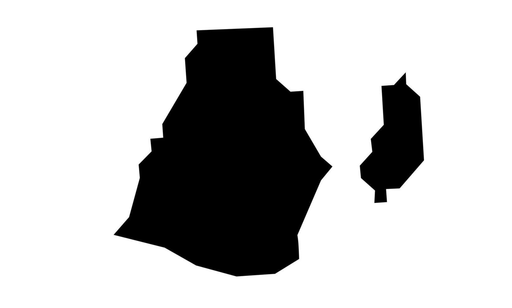 Ikeja mapa silueta negra sobre fondo blanco. vector