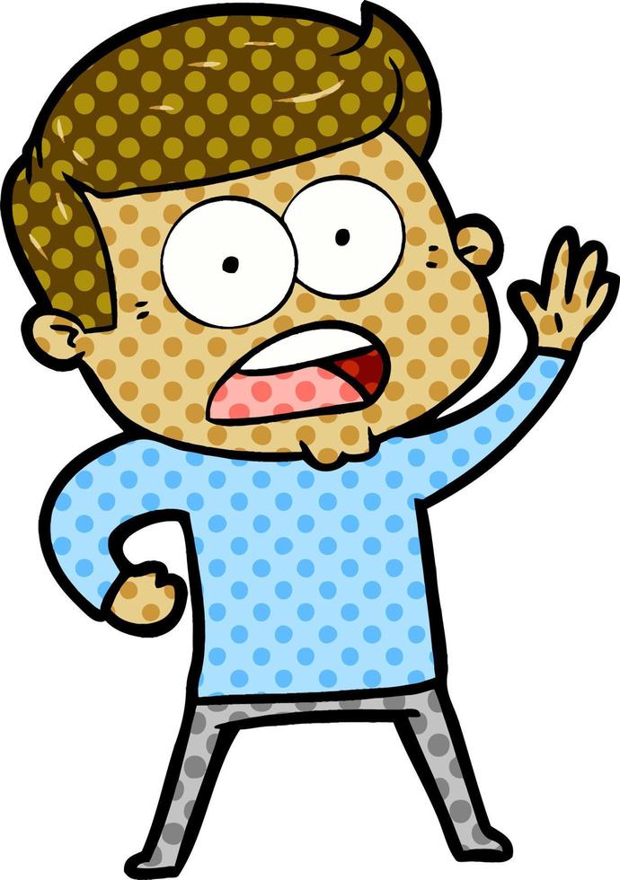 cartoon shocked man vector