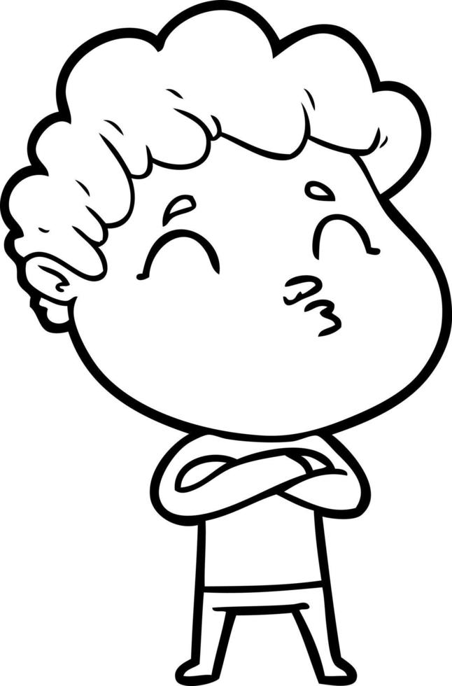cartoon man pouting vector