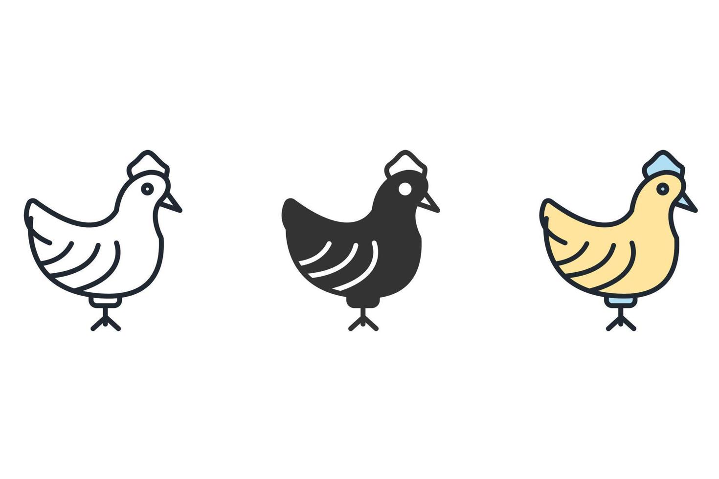 iconos de aves símbolo elementos vectoriales para web infográfico vector