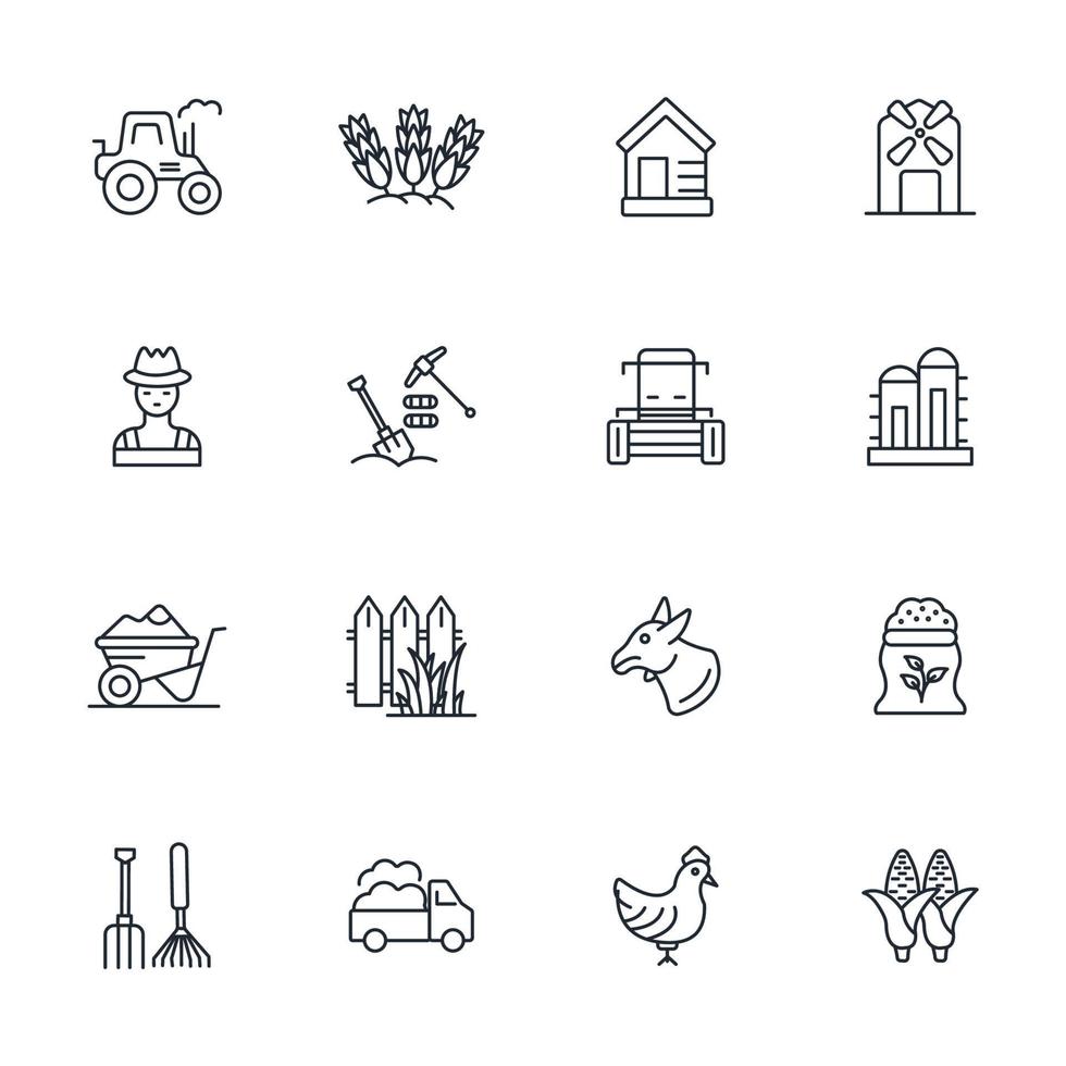 farm and agriculture icons set . farm and agriculture pack symbol vector elements for infographic web