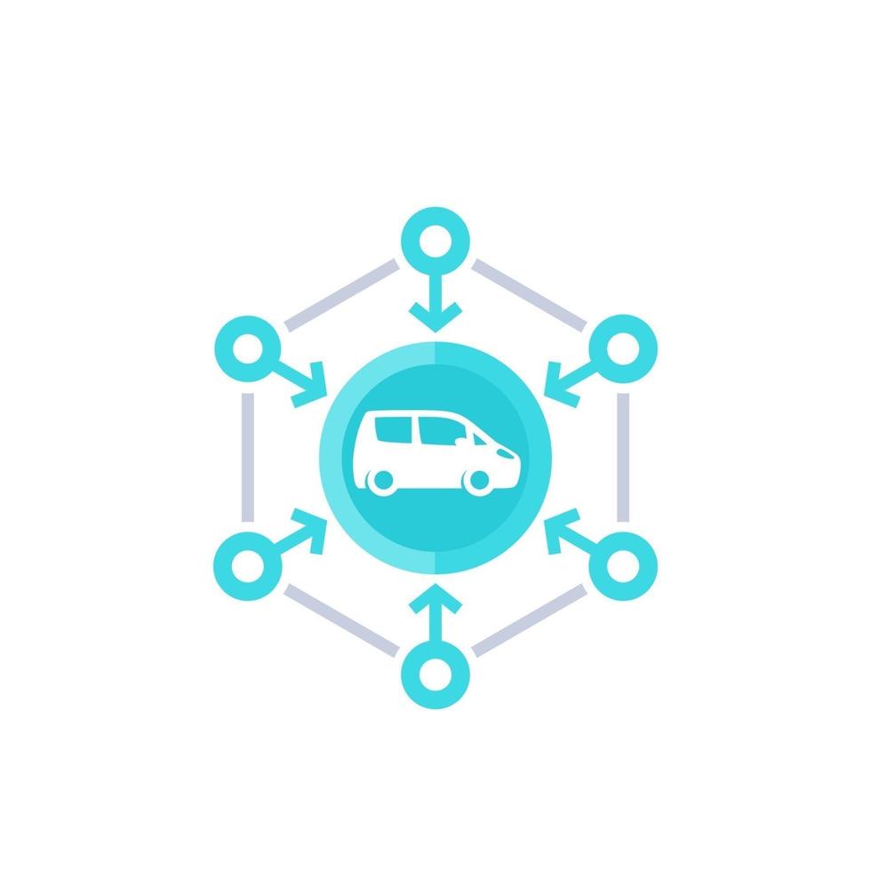 carsharing icon for web, vector