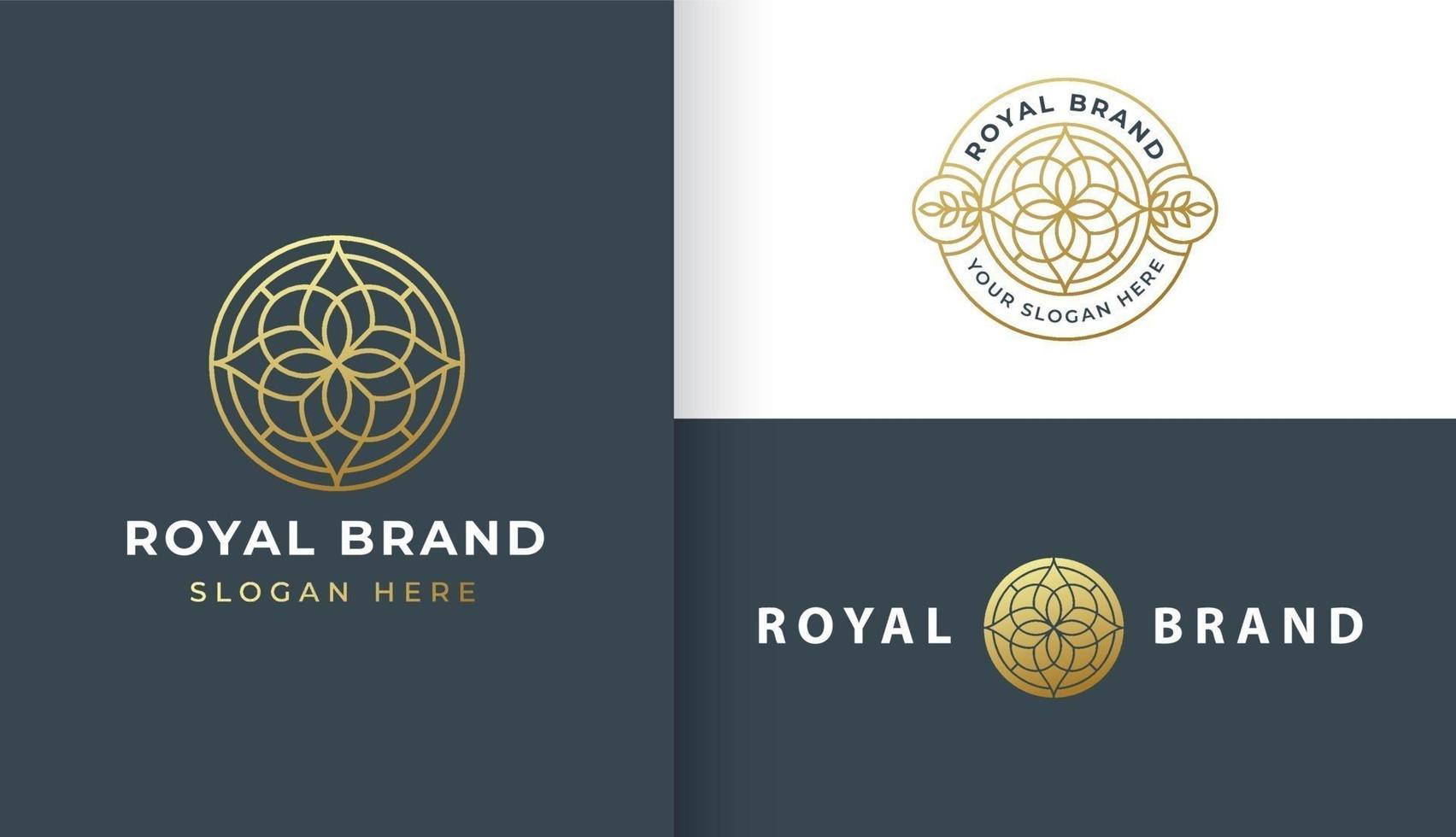 luxury mandala flower logo vector