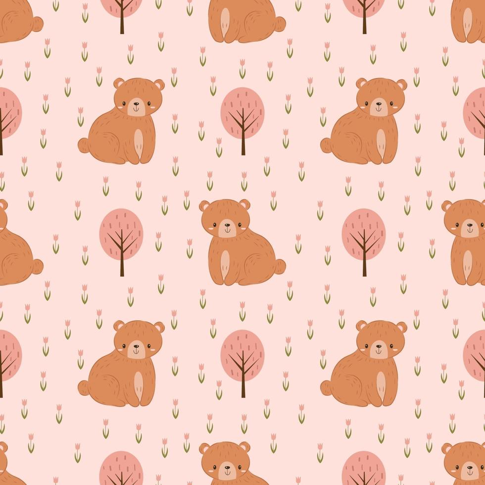 Cute animals seamless pattern vector