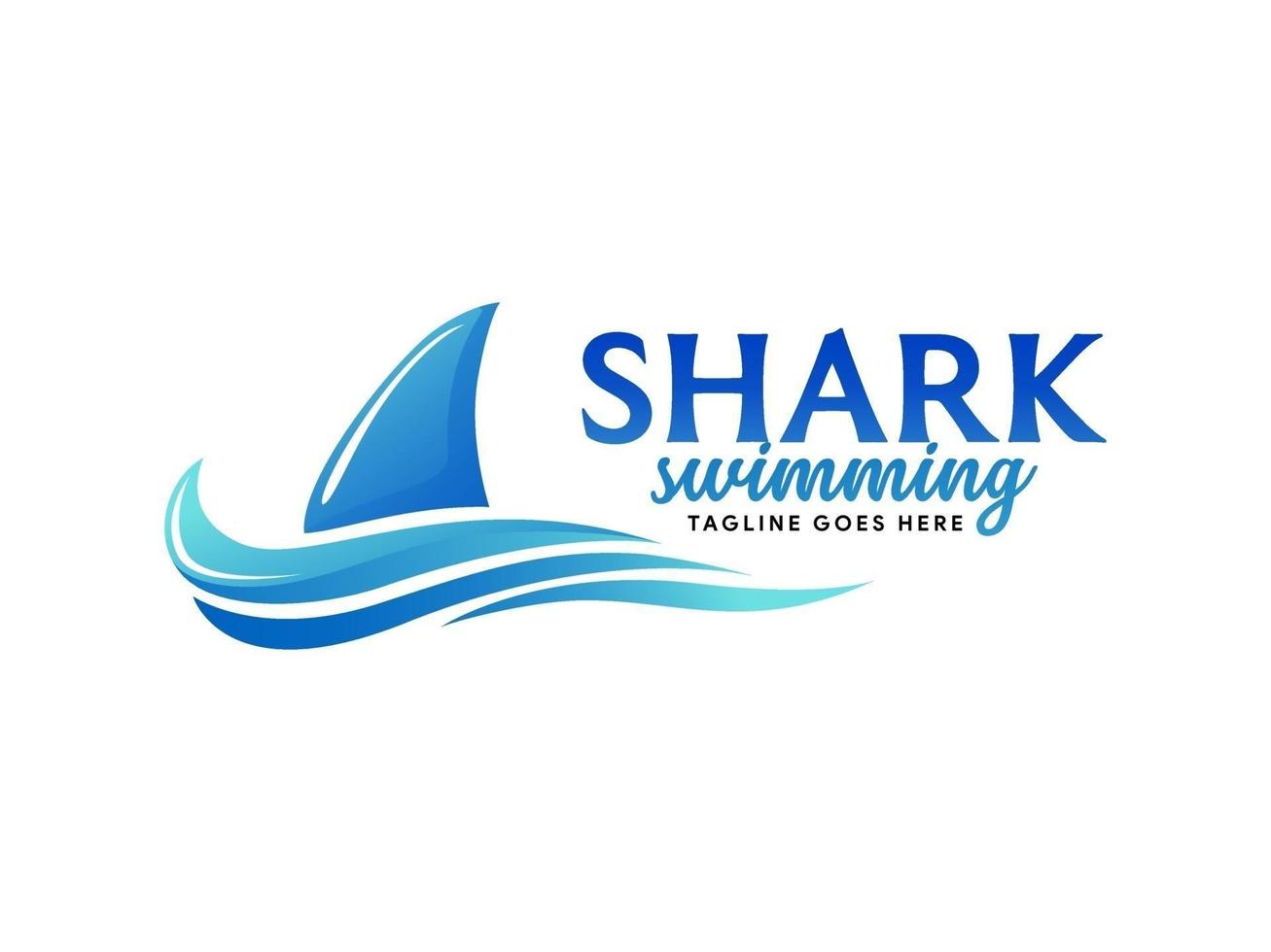Shark Swimming Logo Template vector