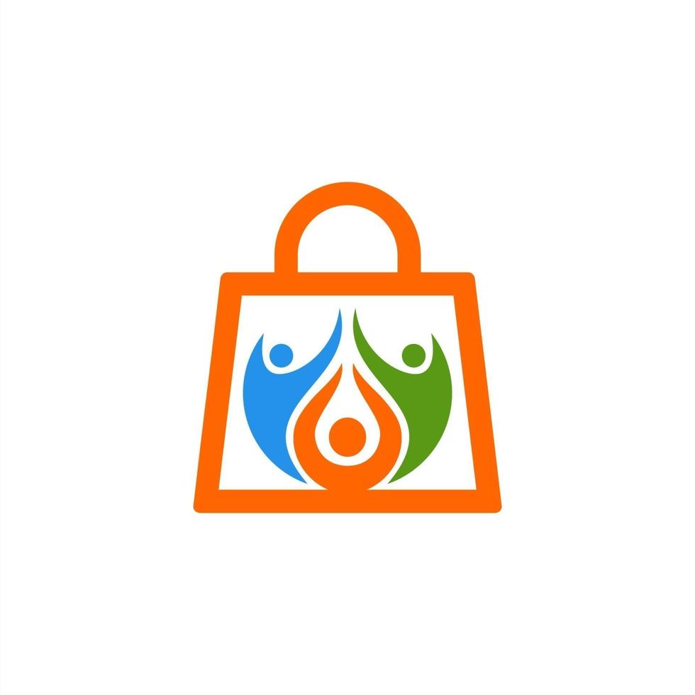 Shopping bag vector icon, Vector bag for shopping online icon