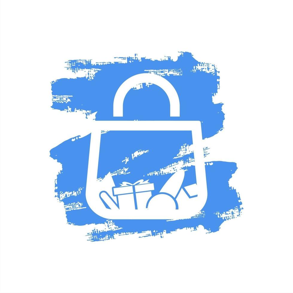 Shopping bag vector icon, Vector bag for shopping online icon